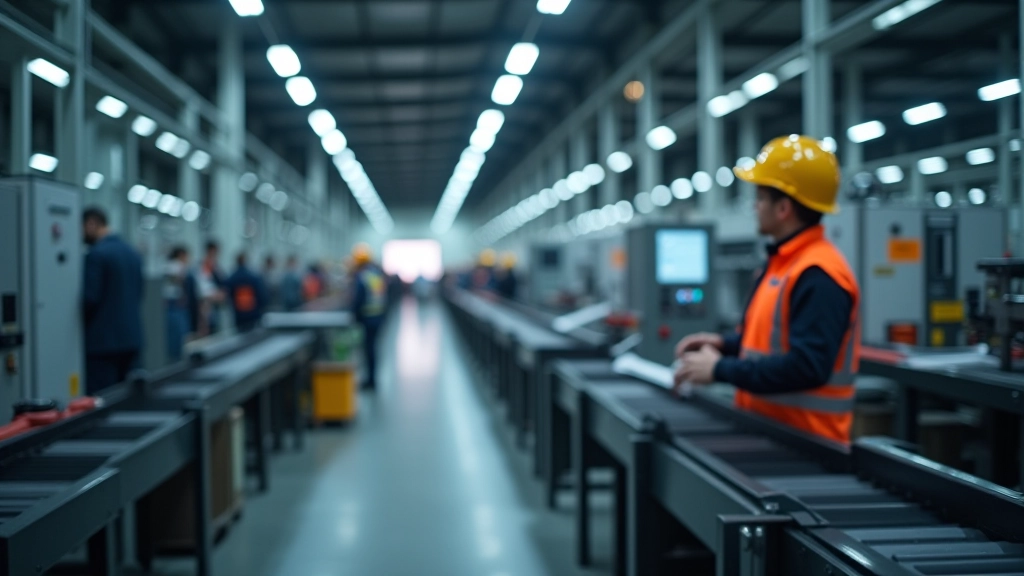 Industrielle Produktionshalle mit modernen Maschinen und Fertigungsprozessen in Deutschland